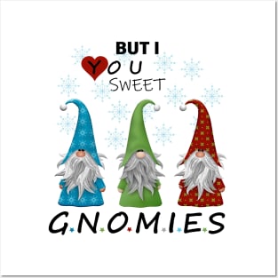 Funny merry christmas and happy new years with sweet gnomies Posters and Art